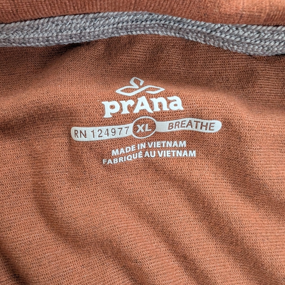 prAna Breathe Performance T-Shirt Men’s XL Rust Brown - Picture 2 of 3